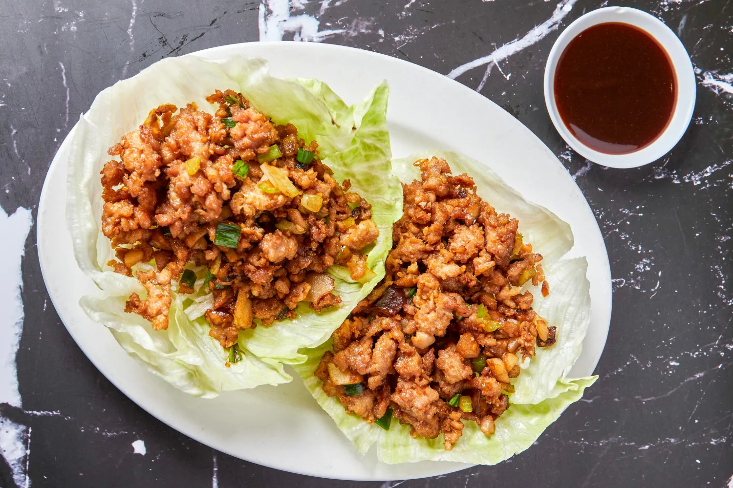 minced chicken in lettuce cups at Super Wok Chinese Restaurant in Tarzana