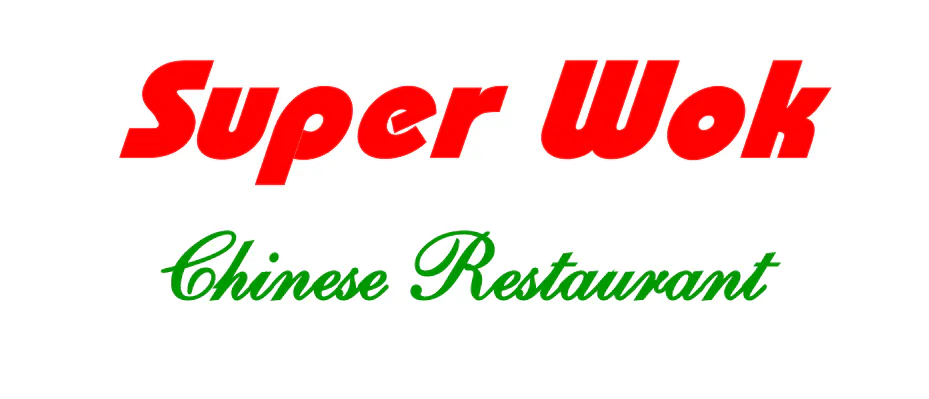 Super Wok Chinese Restaurant logo with red and green text